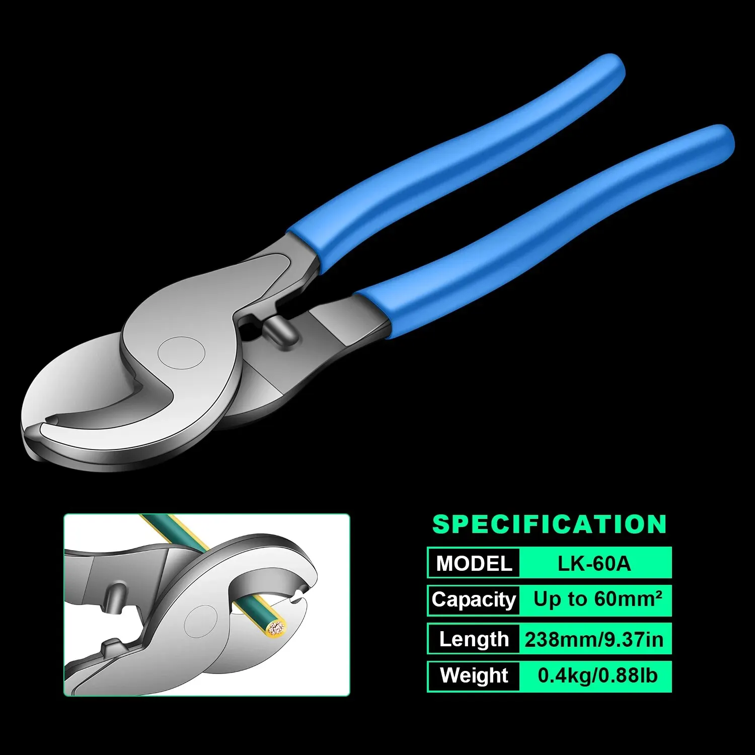 HX-50B 6-50mm² Battery Cable Lug Crimping Tool For AWG 10-1/0 Heavy Duty Wire Lug Tube Terminal Crimper Hex Crimp Tools Pliers