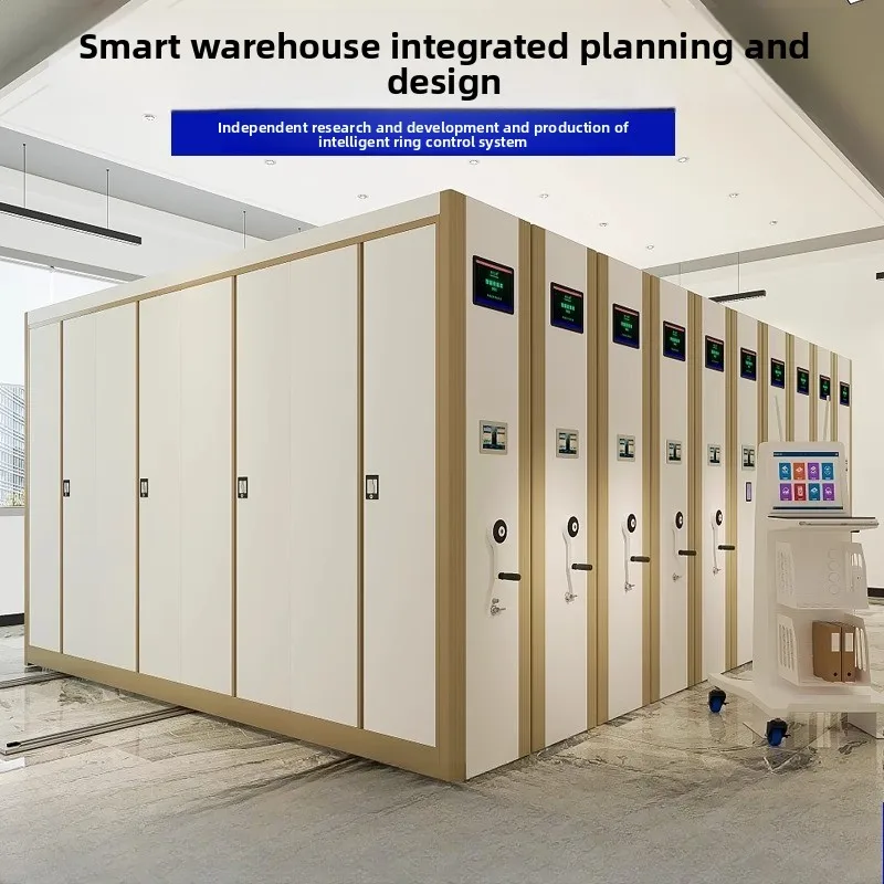 Dense Cabinet Archives Intelligent Dense Rack Steel File Cabinet Hand-crank Electric Financial Certificate Cabinet Data Shelf