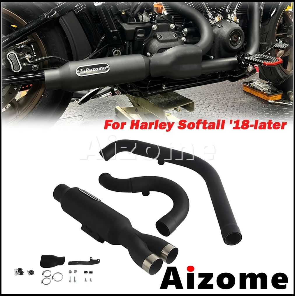 

For Harley M8 Softail 2018-25 FXLR FXLRS FXST FXLRST FXRST FXBBS FXBB FLSL FLDE Motorcycle Full Exhaust System Muffler Pipe Kit