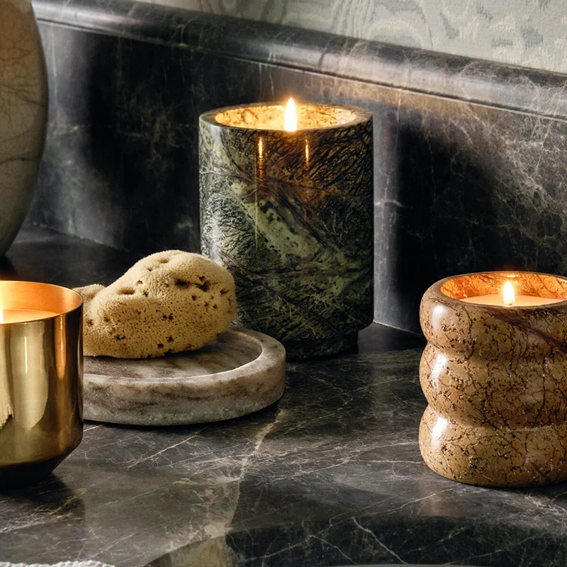 

Italian natural marble candlestick, bedroom, dining room, living room, study, scented candle,soft decoration designer decoration