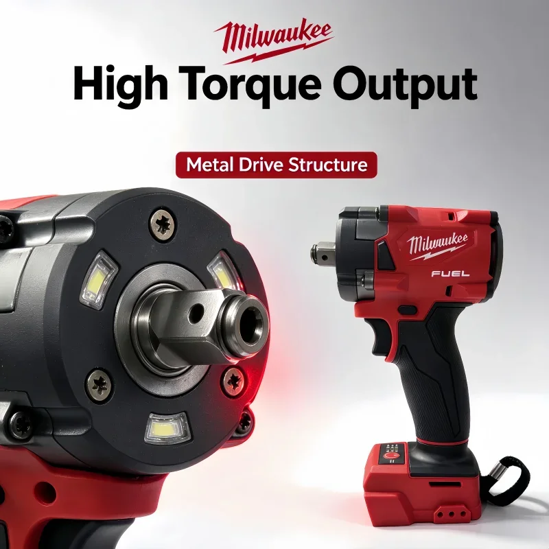 New For Milwaukee M18 1/2' Brushless Cordless Impact Wrench 650N.m 3500RPM with 3 LED Lights Compact Torque Wrench Power Tool