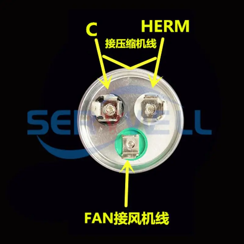1Pc CBB65A 450VAC/400VAC 20/25/30/35/40/50/60uF+1.5/2/2.5/3/4/5/6/7uF Motor Run Start Capacitor for Compressor Conditioner + Fan
