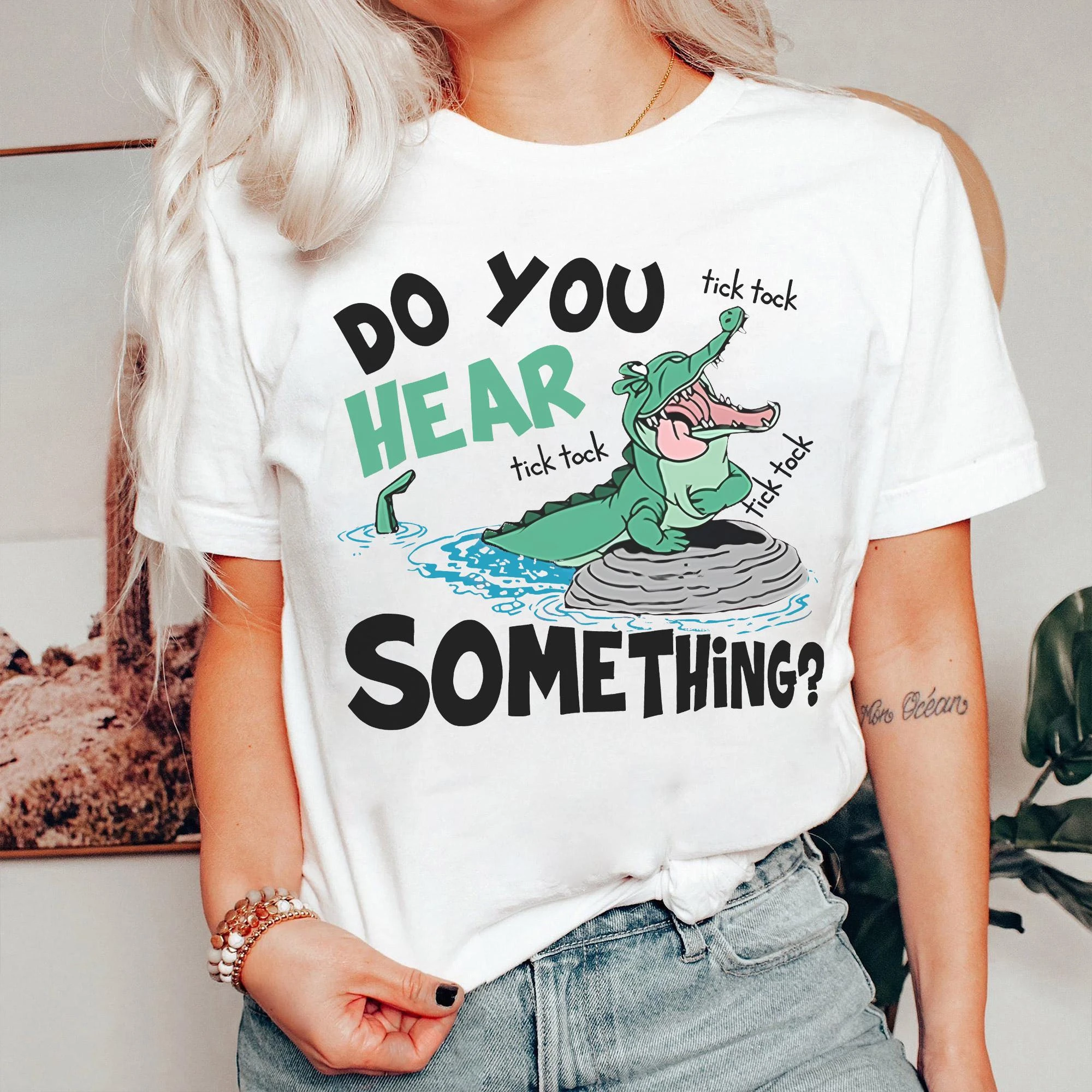 

Disney Tick Tock The Crocodile Printed T-shirt Women Fashion Short Sleeve Boy Clothes Family Matching Outfits Kids Clothes Girls