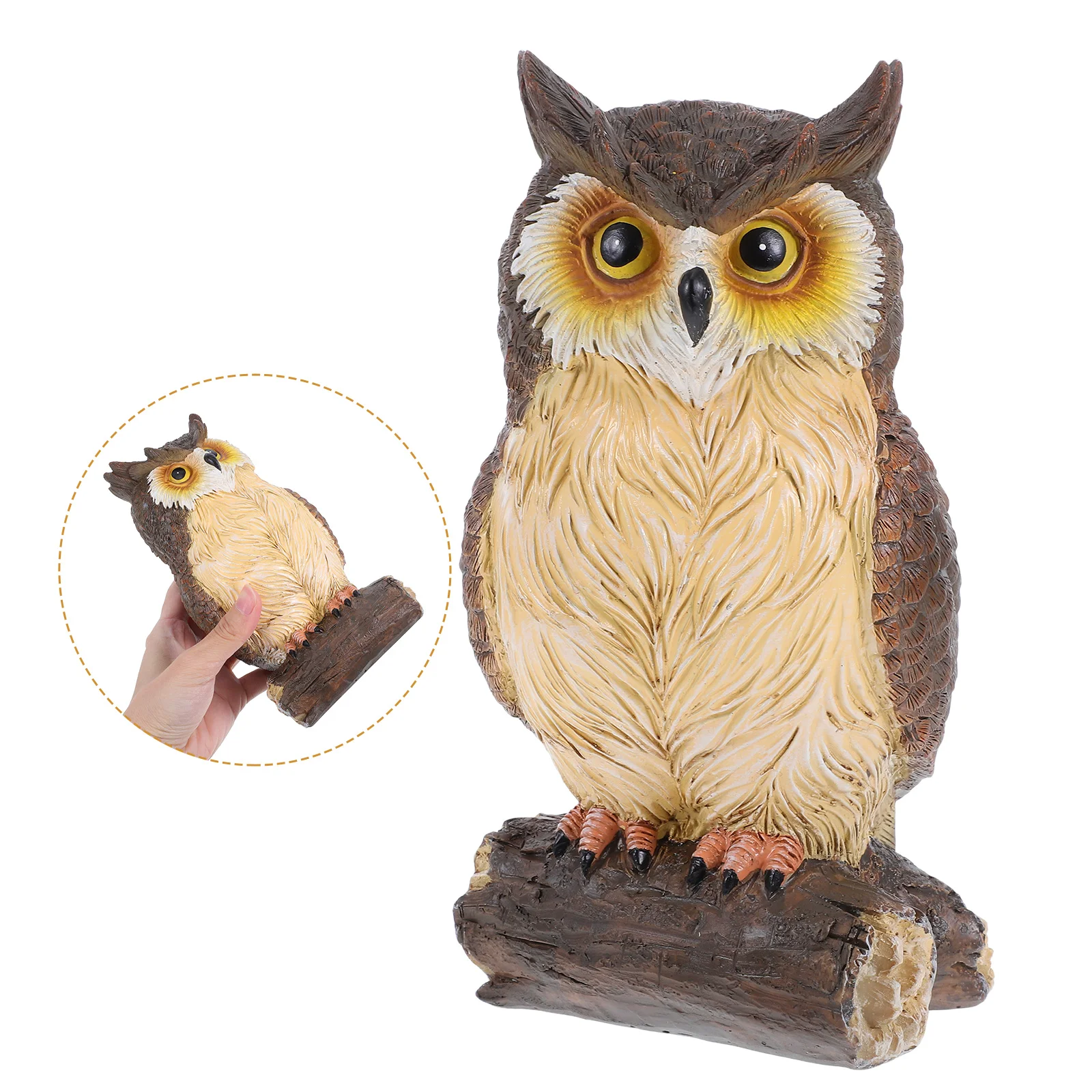 Yard Owl Model Small Statue Book Stand Decoration Garden Decoration Cute Owl Decoration Resin Figurine Cute Owl Model Decor