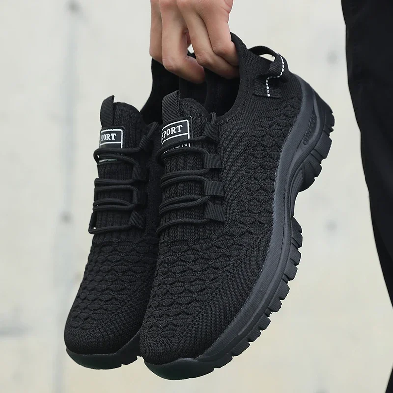 Men's Bright Yellow Outdoor Sneakers Breathable Mesh Construction Shock Absorbing Sports Shoes Stylish Trendy Adventure Footwear image 4