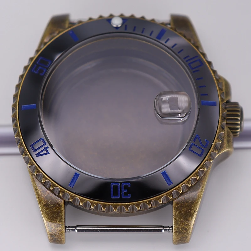 Bronze Retro 40mm NH35 Uhrengehäuse Keramik-Lünette 120 Klicks für SUB NH35 NH36 NH34 NH38 NH70 Uhrwerke 28,5mm Zifferblatt Saphirglas – Detail 10