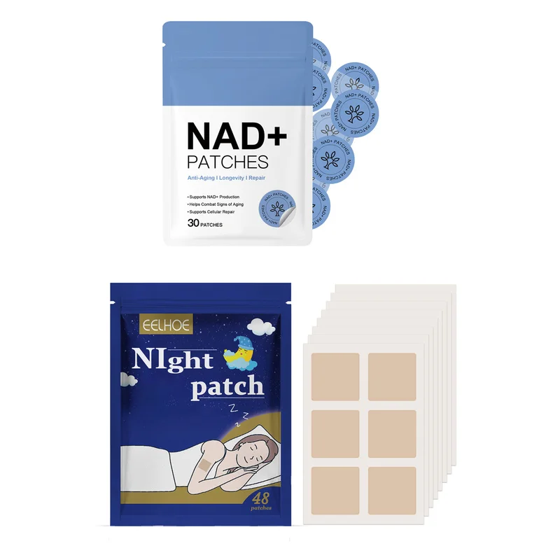 NAD+ Anti-Aging Patches & Night Sleep Patches, Transdermal Wellness Stickers for Cellular Repair & Night Relax, 78Pcs Total