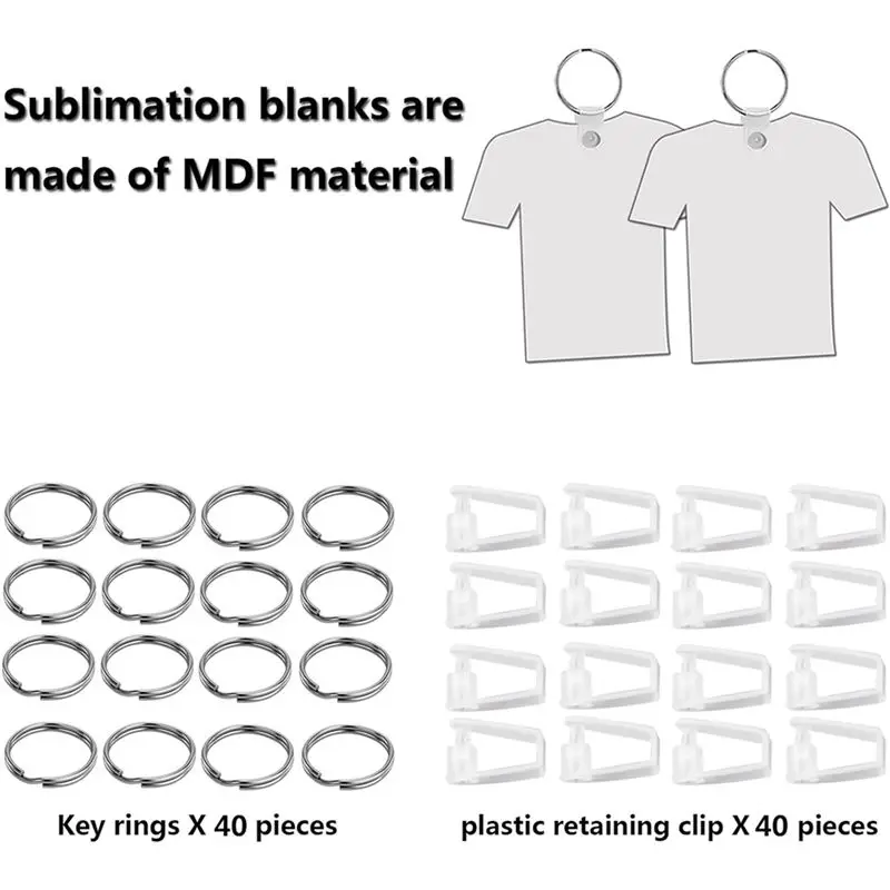 120 Pack Sublimation Keychain Blanks MDF Double Sided Heat Transfer Football Sublimation Keychains Blanks Bulk, A-A68E