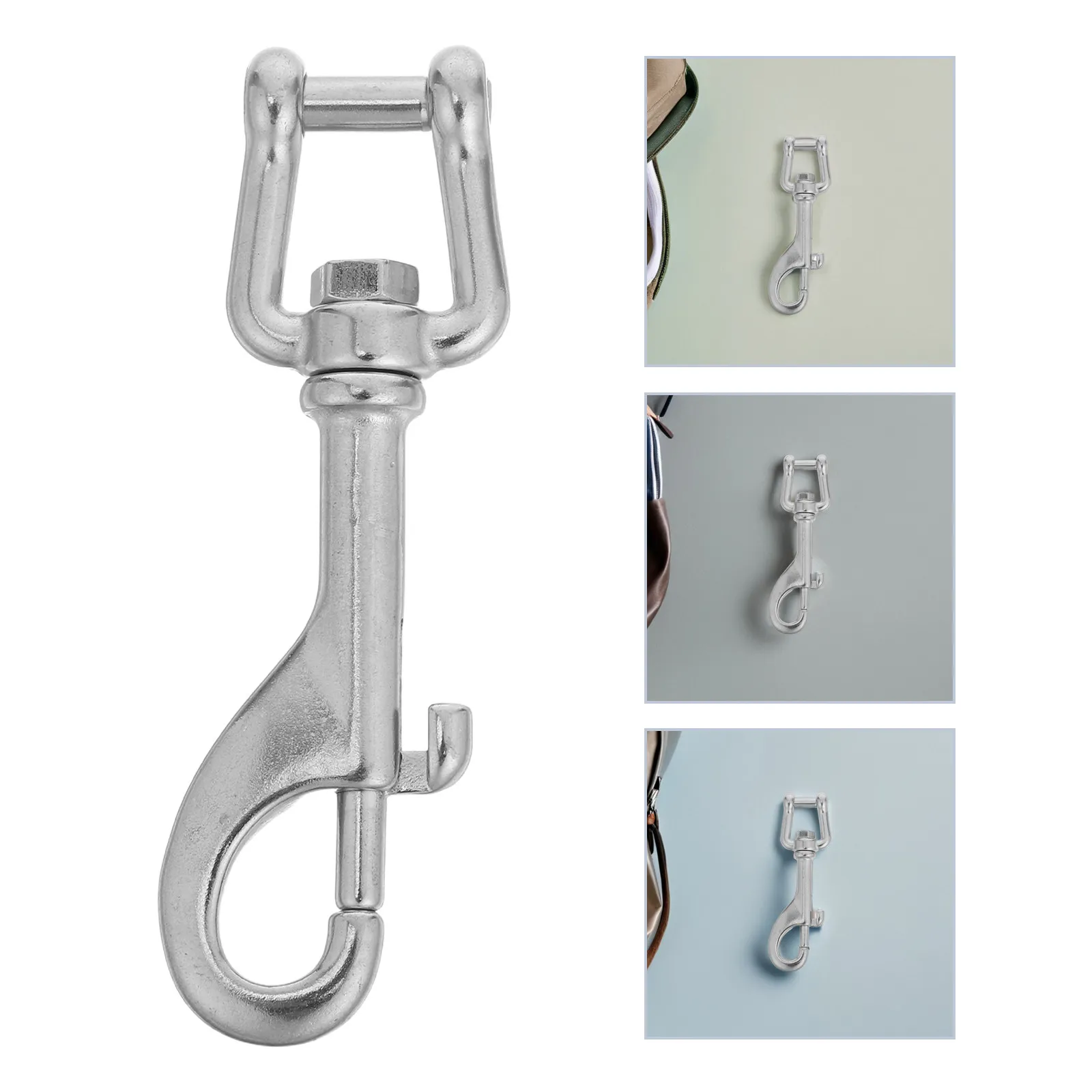 

2 шт. морских карабинов из нержавеющей стали с односторонним болтовым замком, быстросъемные, поворотные, сверхмощные, с креплением-защелкой