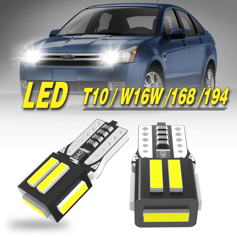 

2 шт. Сверхъяркие высококачественные светодиодные лампы T10 W5W 168 194 для салона автомобиля, лампы для чтения, габаритные огни, 6000K