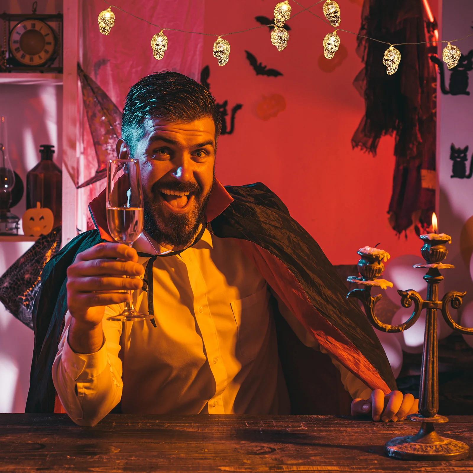 

1 set Skull Modeling Led Light String Halloween Decor For Home Party Bar Restaurant Shopping Mall Decoration Halloween Led