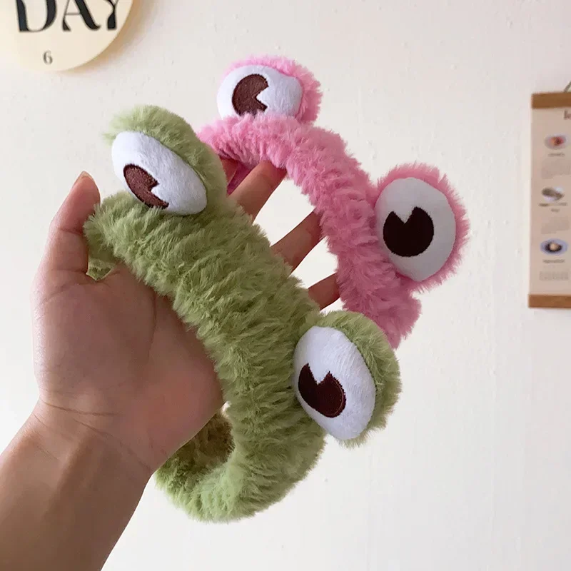 Fashion Cartoon Frog Big Eyes Plush Hair Band Female Wash Face Anti-slip Headband 2023 New Press Hair Female Head Jewelry