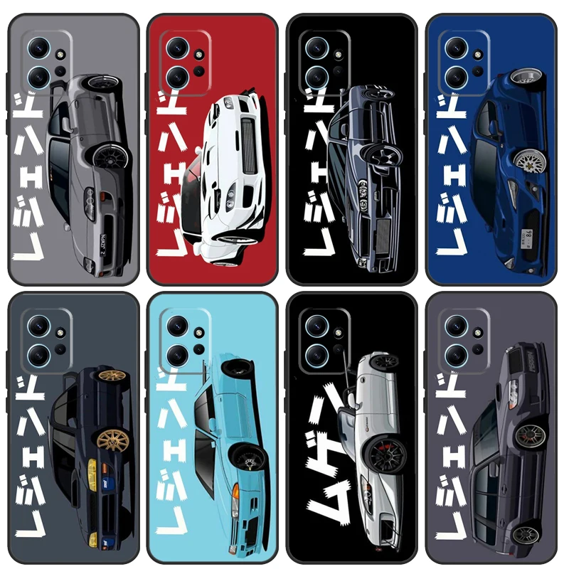 Tokyo JDM Drift Sport Car For Xiaomi Redmi 12 9C 10C 12C 13C Case For Redmi Note 12 Pro 11 8 9 10 Pro 9S 10S 11S 12S