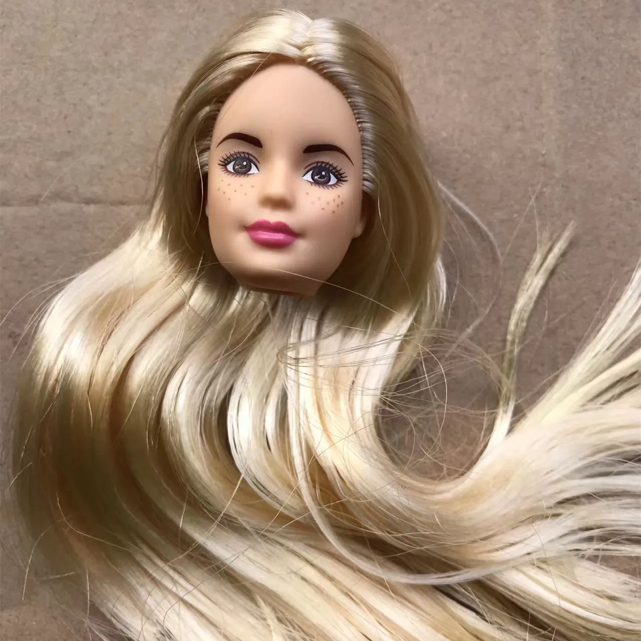 Rare Face Doll Head Colorful Hair Doll Accessories High Quality Collection Doll Parts DIY Dressing Doll Heads Girl Gift Toys