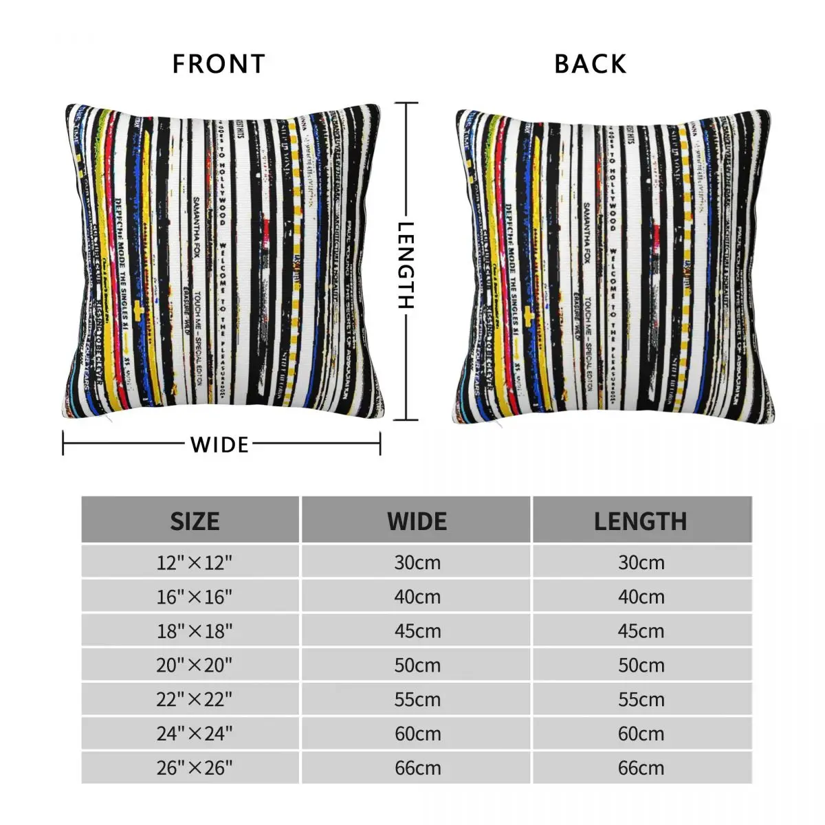 Long Play Vinyl Record Square Pillowcase Polyester Linen Velvet Pattern Zip Decor Throw Pillow Case Bed Cushion Cover