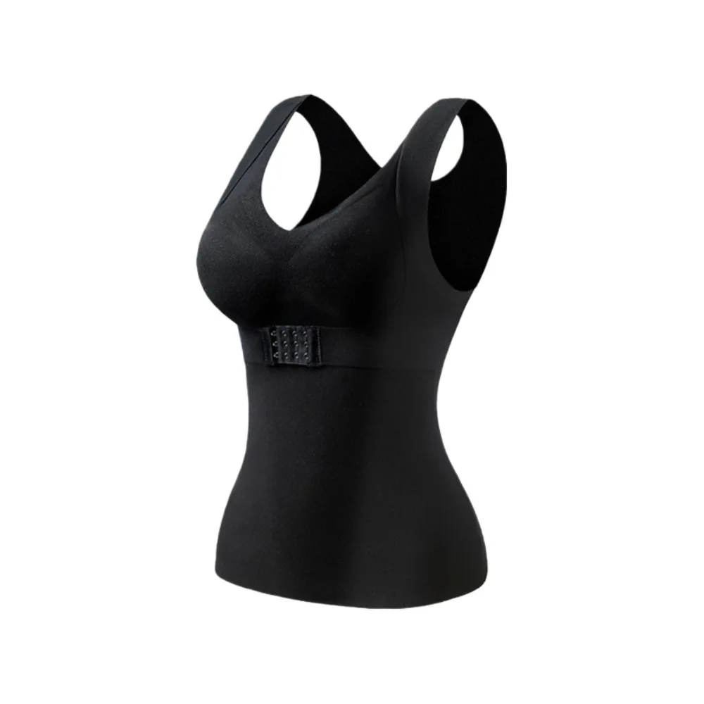 

Термокорректирующее белье для похудения, бархатное флисовое термобелье без рукавов, укороченные топы с контролем живота, майки