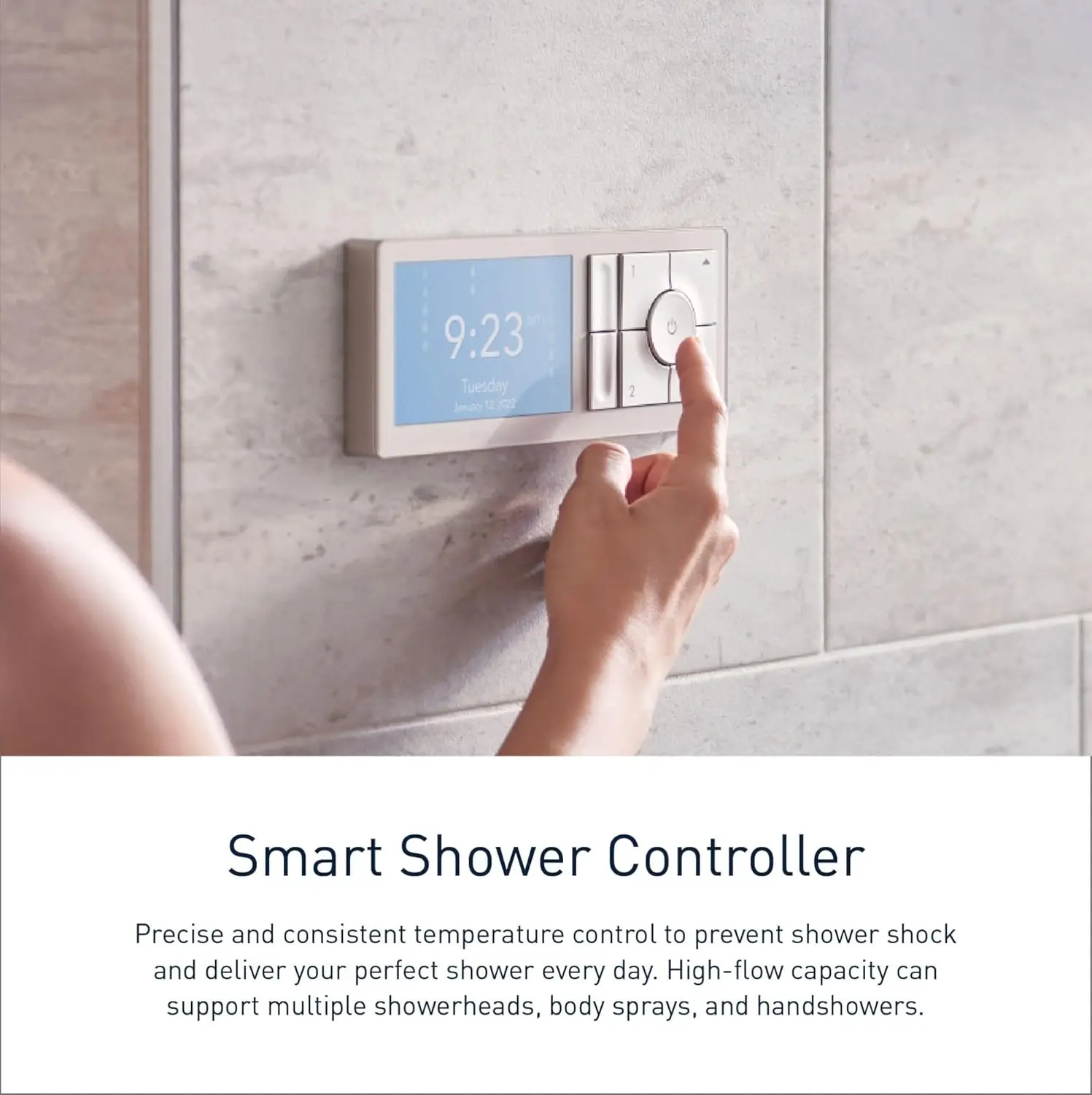 

Matte Black Smart Shower 2-Outlet Digital Shower Controller for Thermostatic Shower Valve, TS3302BL