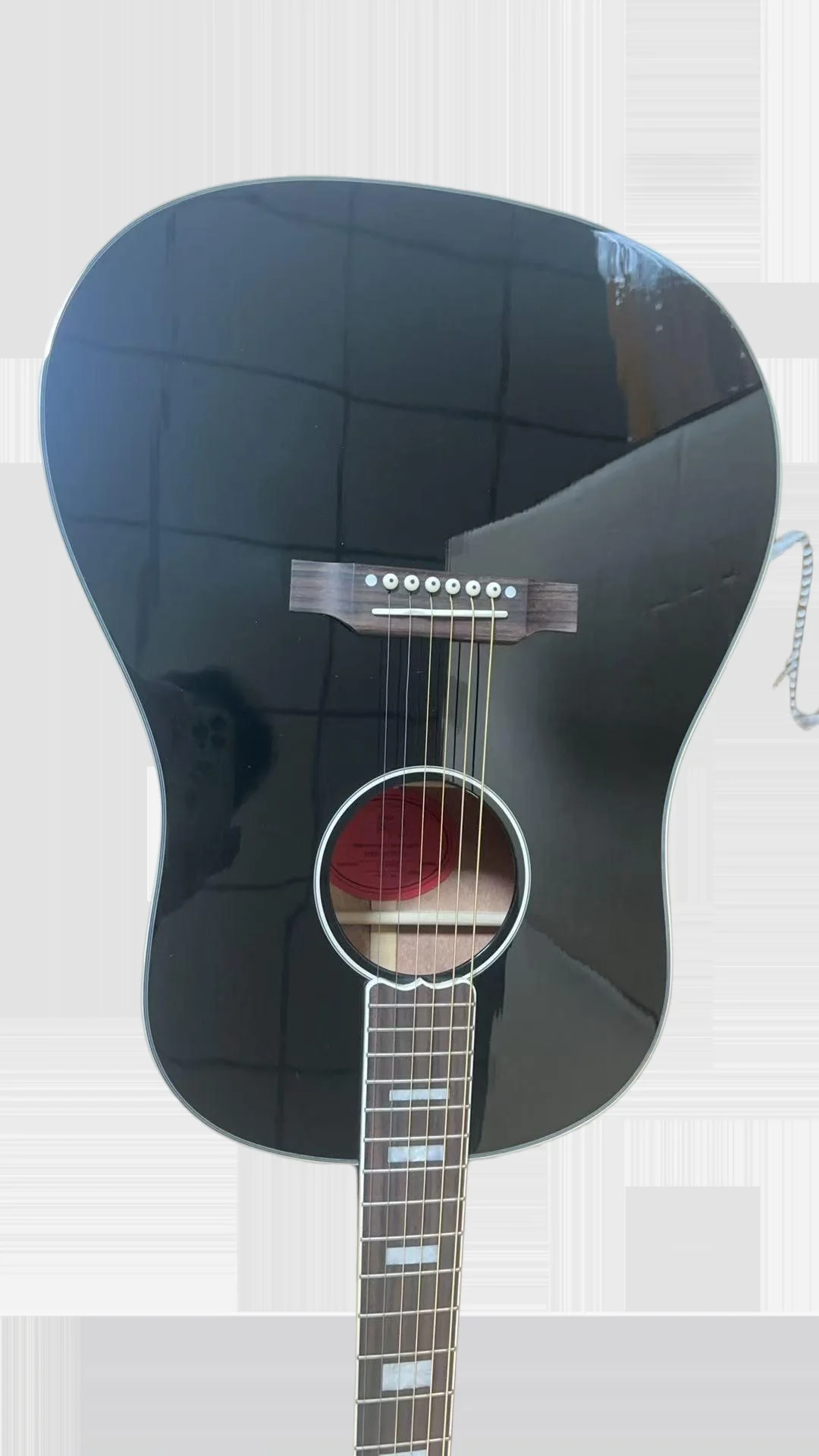 Ebony Acoustic Guitar With Black Pickguard Solid Wood Top Ebony Fretboard  Bone Nut And Saddle 20 Frets Good Quality 2026