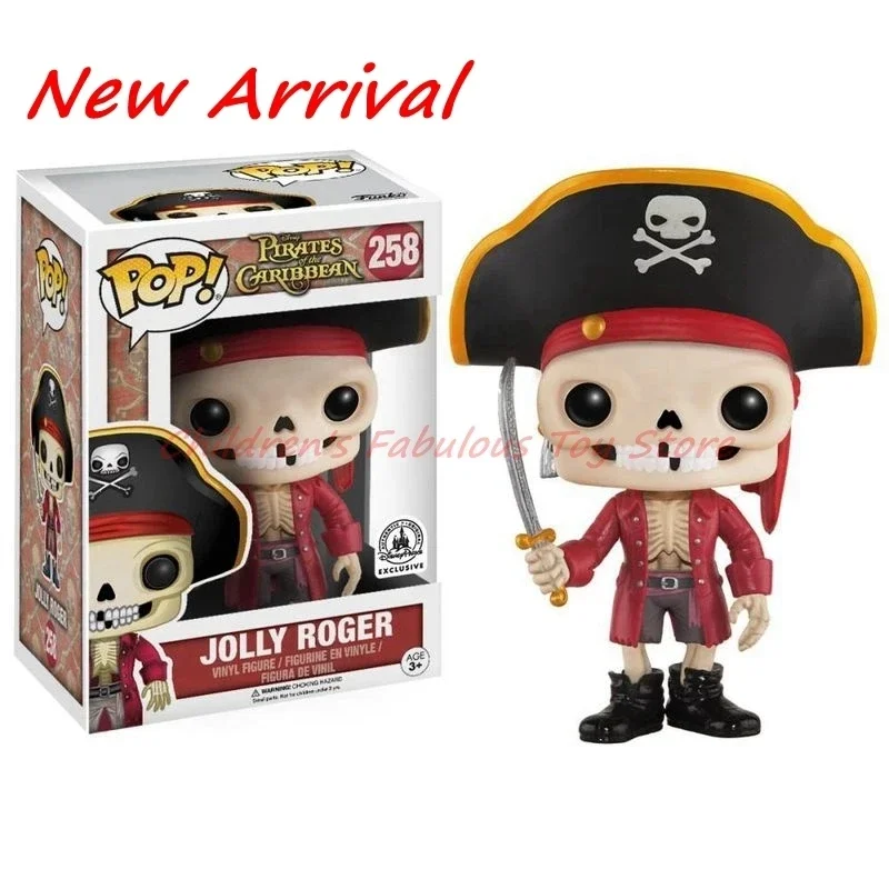 Funko Pop Newest 2024 Disney Pirates of the Caribbeans Captain Jolly Roger #258 Vinyl Action Figure Models for decoration Toys