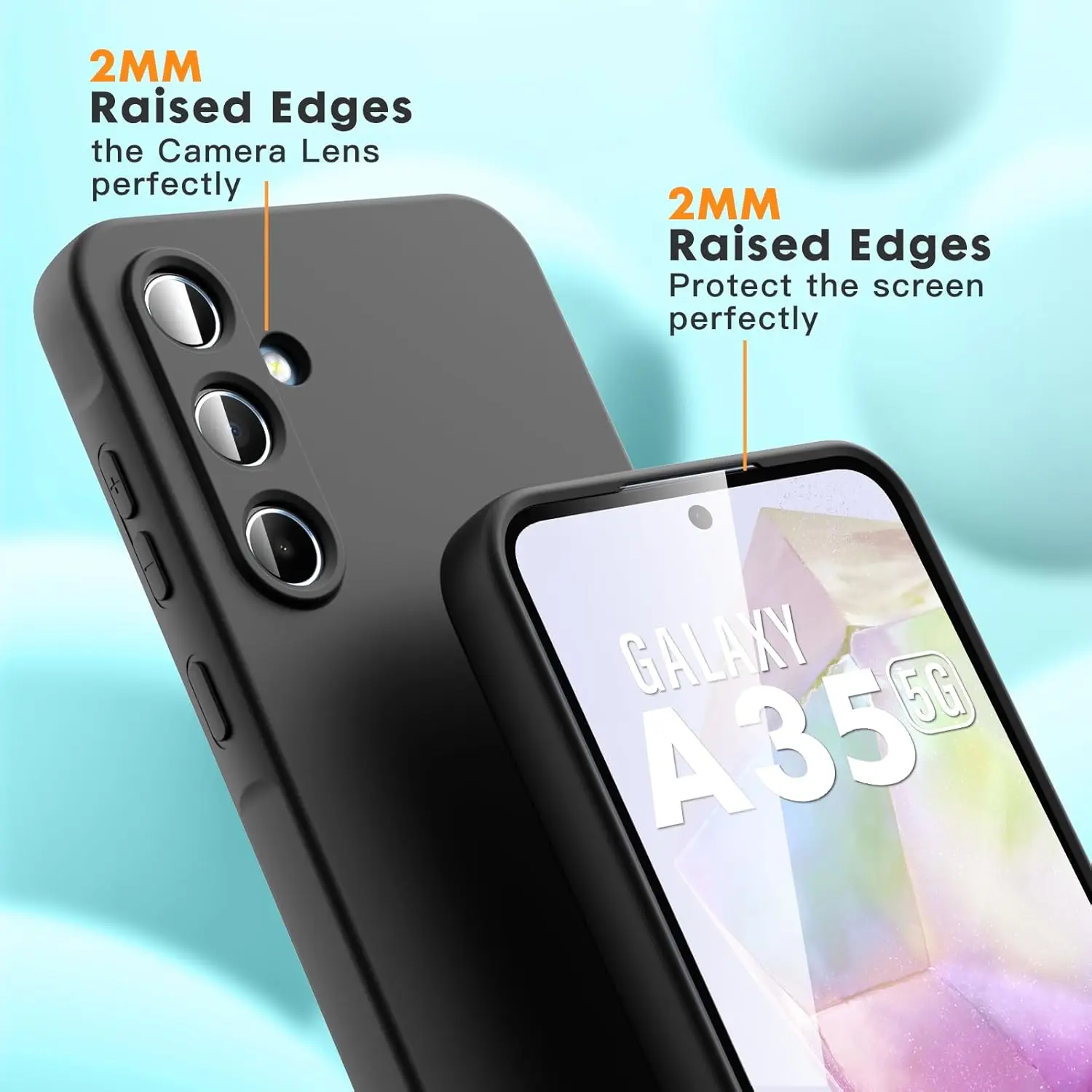 Black Shockproof Silicone TPU Case For Samsung Galaxy A55 A35 A15 A05 A54 A24 A04 A53 A33 A23 A52 A42 A02 A51 A21s A50 A30 4G 5G