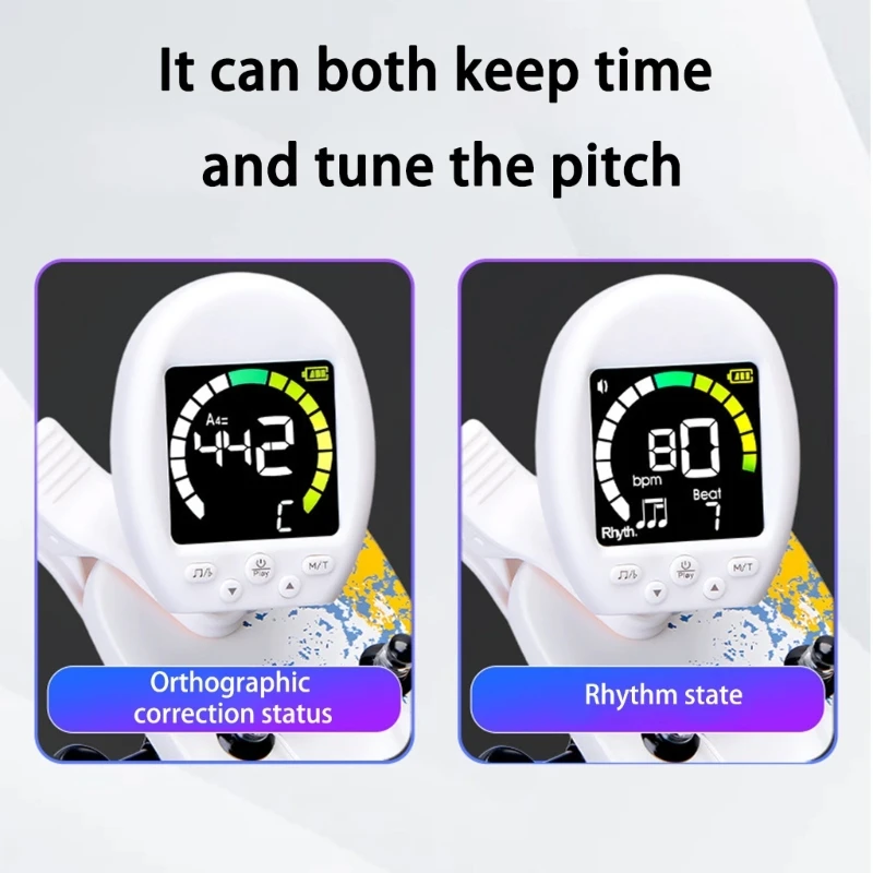 1Pc Guitar Tuner Color Screen Display For Portable Guitar With Rotating Clip Stringed Instrument Universal Parts & Accessories
