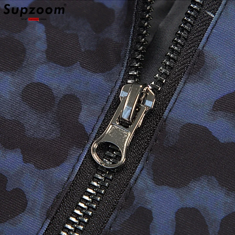 Supzoom New Arrival Casual Popular Trendy Spring And Autumn Fashion High Sense Leopard Print Fake Stitching PU Skin Jacket Men