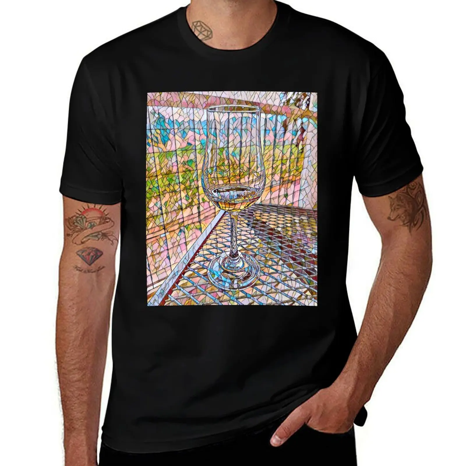 Artistic Napa Valley Winery, Mosaic Style T-Shirt Breathable Gym Short Sleeve T-Shirt