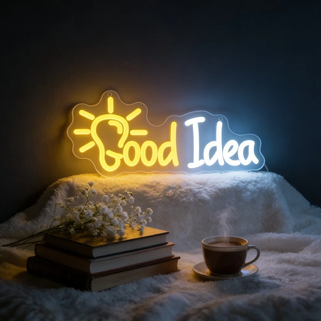 

Светодиодная неоновая вывеска GOOD IDEA с USB-питанием и регулировкой яркости для игровой комнаты, спальни, бара, гостиной, подарок на день рождения, декор для стен