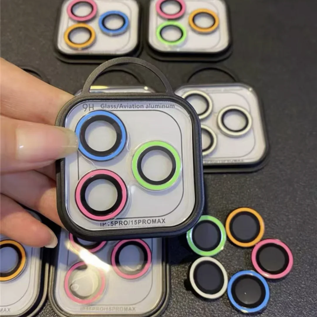 2-3 قطعة حماية عدسة الكاميرا Noctilucent آيفون 17 16 15 برو ماكس الملونة الزجاج المقسى عدسة حامي الشاشة ل 16Plus #3