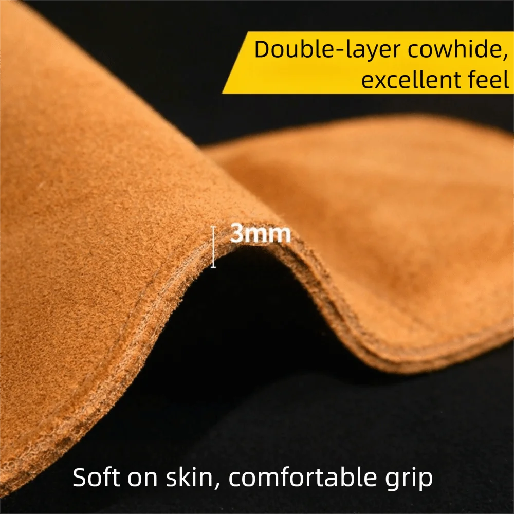 Protection Cowhide Gym Gloves Anti-Skid Double Leather Weightlifting Gloves Wristband Palm Protection Deadlift Belt Bench Press