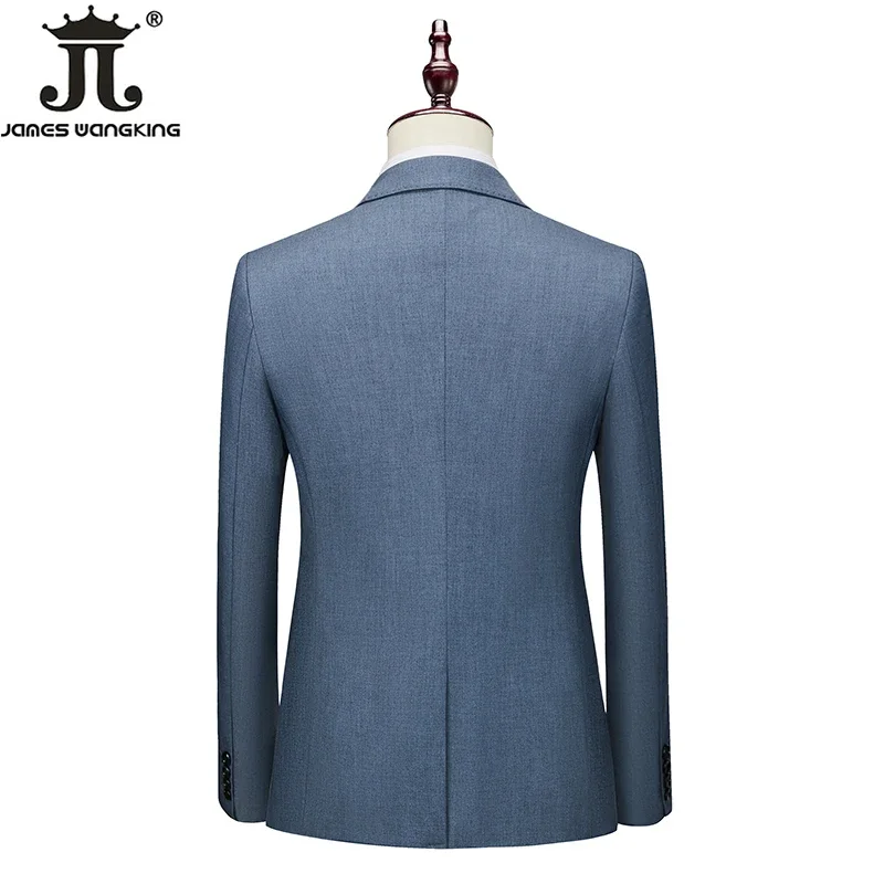 Blazer e colete e calças high-end marca formal negócios cor sólida dos homens terno fino três peças vestido de casamento do noivo festa social