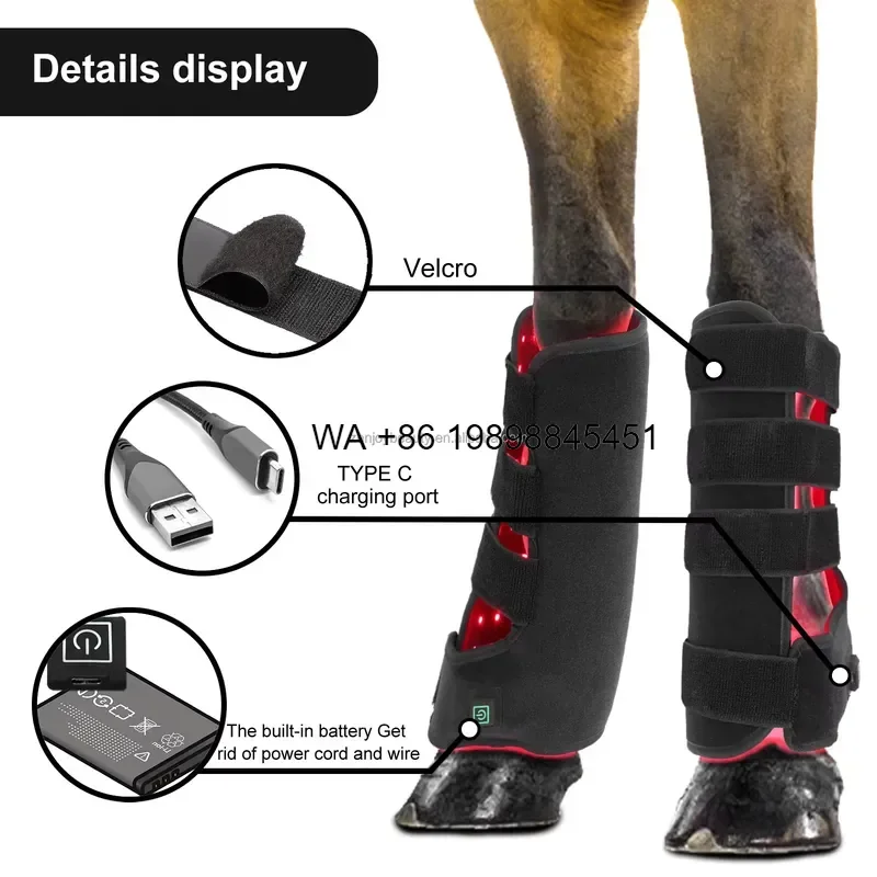 Wmwmnu for Medical Equine Solarium 660nm 850nm Red Infrared Horse Light Wrap Saddle Pad Hoof Boot Rug Premium