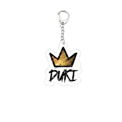 Acrylic Popular Rap Singer Duki Keychains for Accessories Bag Bzrp Trap Music Pendant Gaming Keyring Rockstar Fans Lovers Gifts