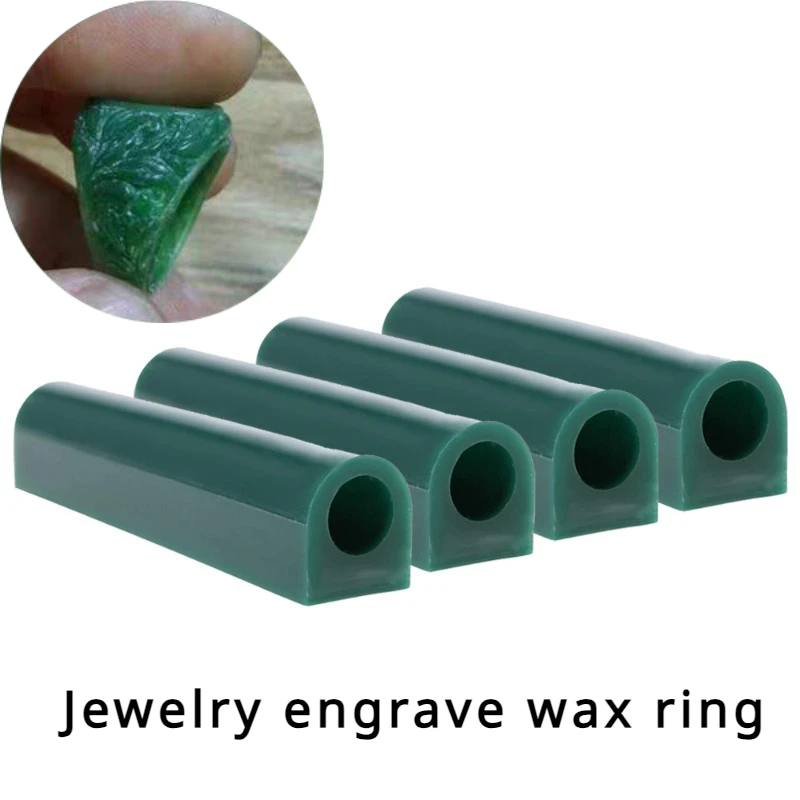 Professional Jewelry Ring Mold DIY Creative Modeling Jewelry Making Carved Wax Tube Flat Injection Tool Matte Wax Ring Green