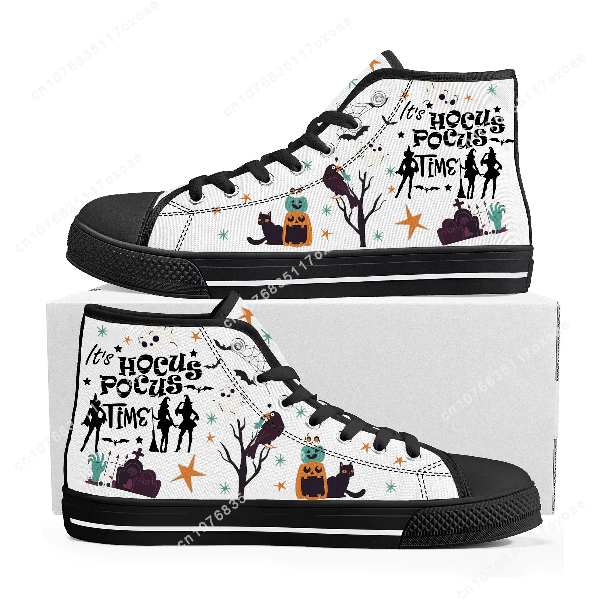 Halloween High Top Sneakers Mens Womens Teenager High Quality Hocus Pocus Sanderson Sisters Canvas Sneaker Shoe Custom Shoes