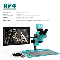 RF4 7-50X Trinocular Stereo 4K HDMI USB Camera 15.6 Inch Monitor Electronic Repair/Lab/ Jewelry Microscope RF7050TVD2-M156