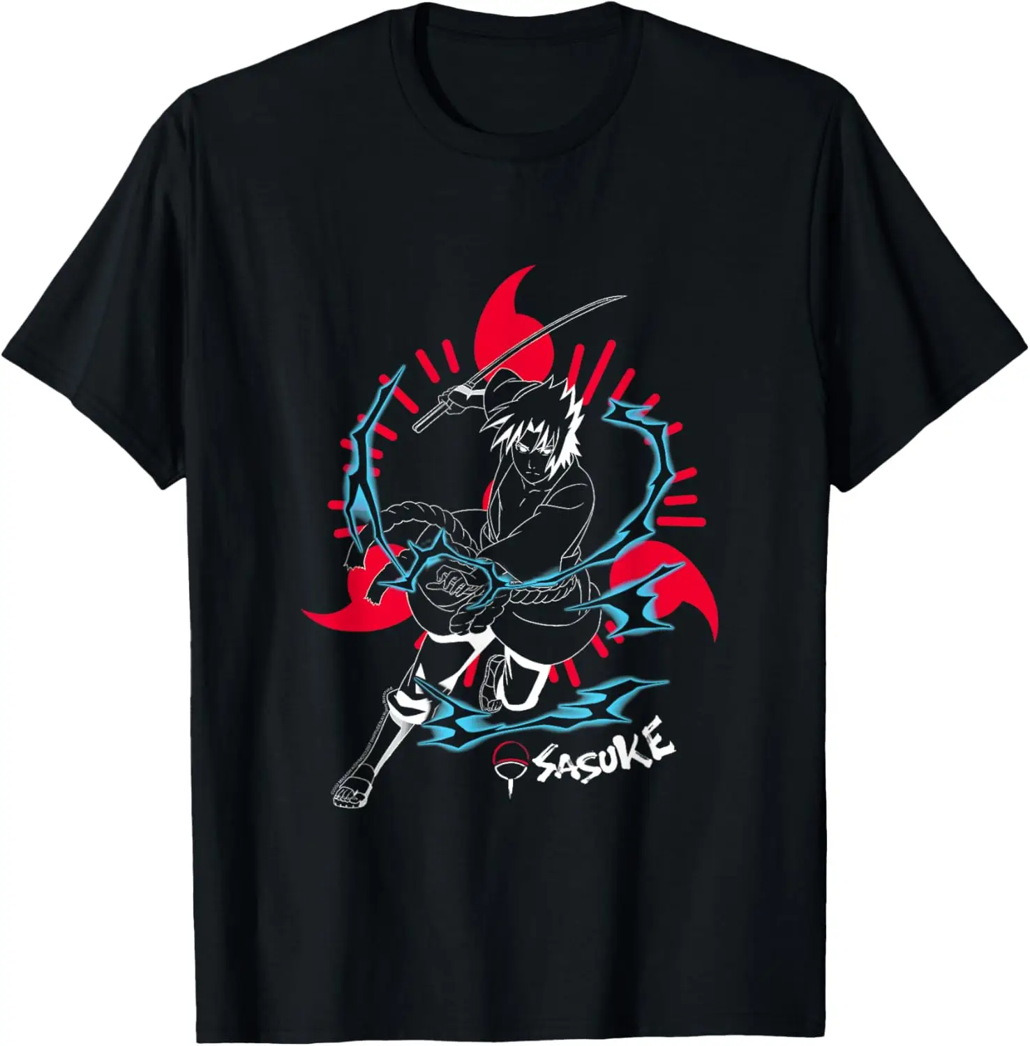Naruto Shippuden Sasuke Inverted with Sharingan Anime T-Shirt S-6XL