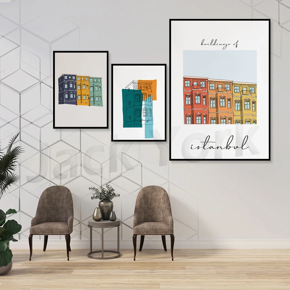 Abstract Building Printable Poster, Wall Art, Minimalist Istanbul Illustration Poster, Modern Line Art, Architecture Gift Poster