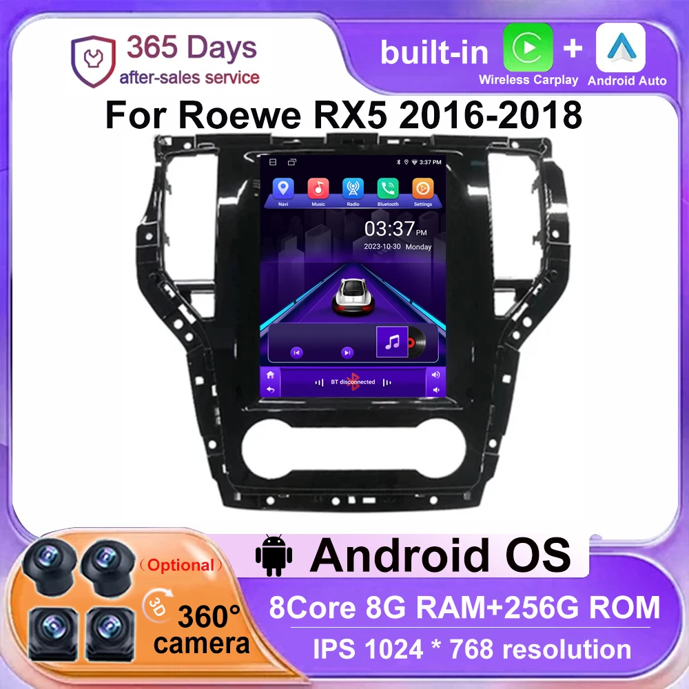 

Для Roewe RX5 2016 2017 2018 дюймов Android 14 беспроводной Carplay Автомобильный мультимедийный видеоплеер Навигация стерео автомагнитола GPS