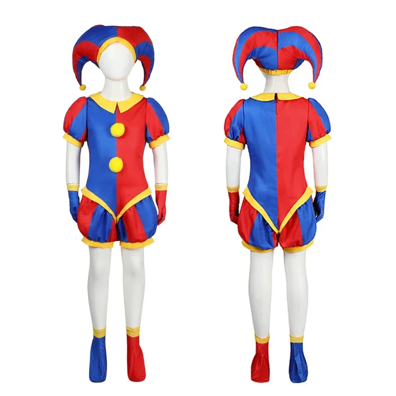 Amime The Amazing Digital Circus Pomni Cosplay Costume Kids Adults Halloween Jumpsuits Boys Girls Carnival Performance Clothes