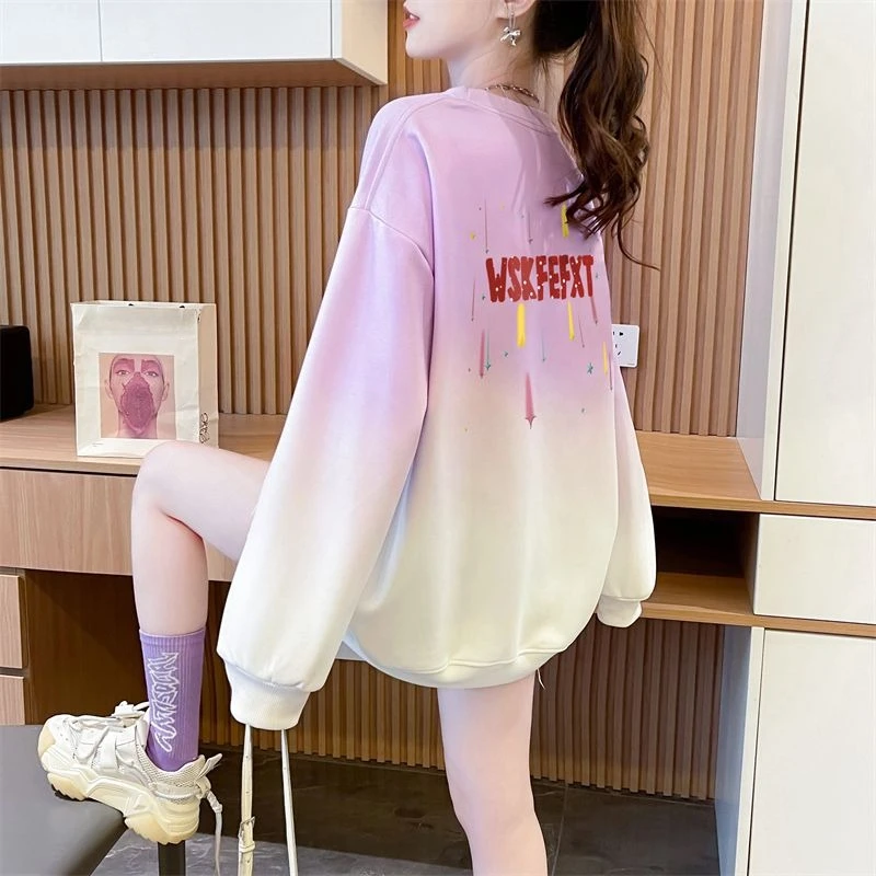 타이다이 배기 여성 풀오버 탑스 스포츠 한국 Y2K 긴팔 이모 신상 스웨트셔츠 여성용 2025 트렌드 일본 K팝 스트리트웨어