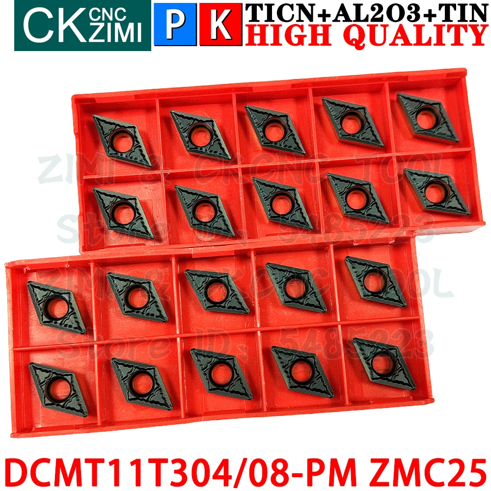 DCMT11T304-PM ZMC25 DCMT11T308-PM ZMC25 Insertos de carburo Herramientas de insertos de torneado externo Herramientas de torno de metal mecánico DCMT11T3 DCMT 11T3 CNC Herramientas de corte para acero