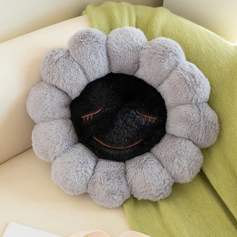 Coussin d'oreiller en peluche pour chaise de bureau, fantôme diable, tournesol, plante, pétale, jouets en peluche pour filles, décoration de maison, cadeau