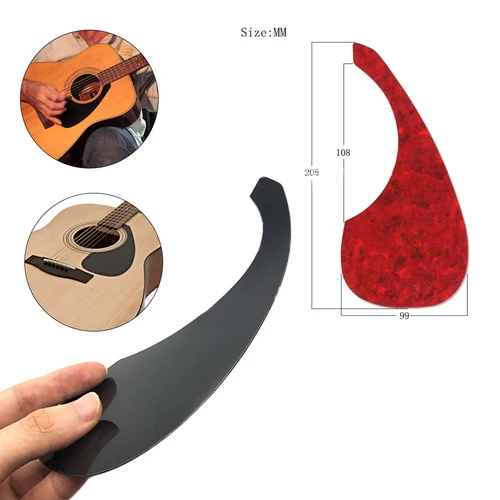 Imagen 2 del producto Aspecto de gota de agua larga Guitarra acústica golpeador autoadhesivo selecciones guardia pegatina para Guitarra Folk accesorios YMH