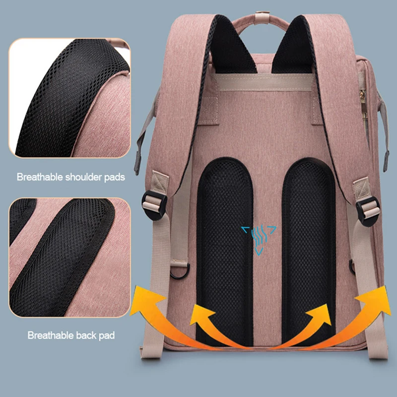 Foldable Baby Bed Diaper Bag Multi-function Mummy Large Capacity Bag Waterproof Outdoor Bag Newborn Baby Stroller Crib Mummy Bag