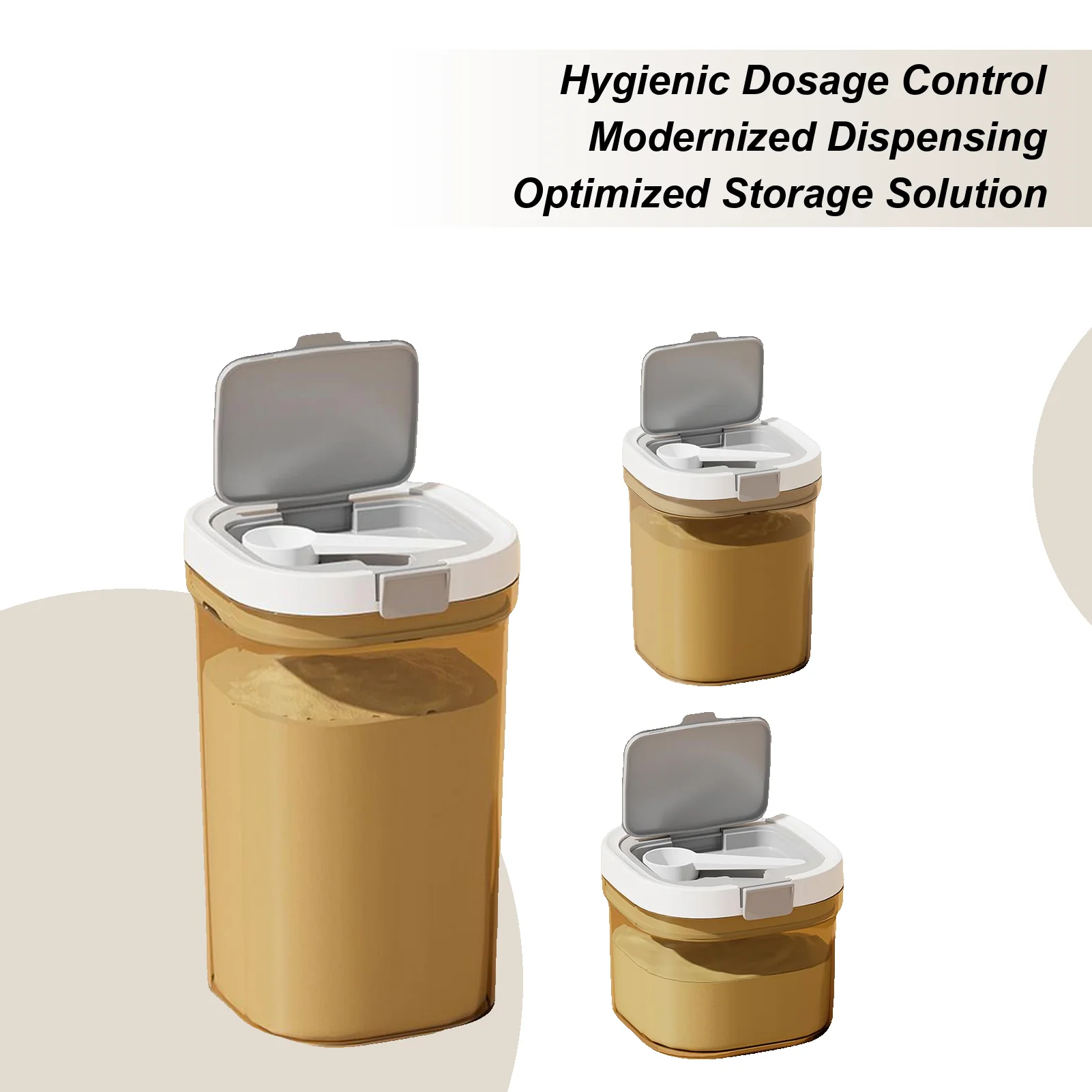 

Milk Powder Dispenser Sealed Milk Powder Storage Box Stackable Holder Food Storage Reserve Box With Scoop For Nursery