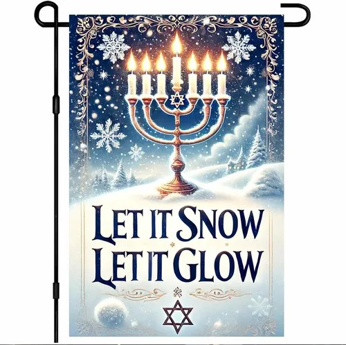 Hanukkah Garden Flag Menorah Snowflake Winter Wonderland Theme, 12x18 inches XXQ
