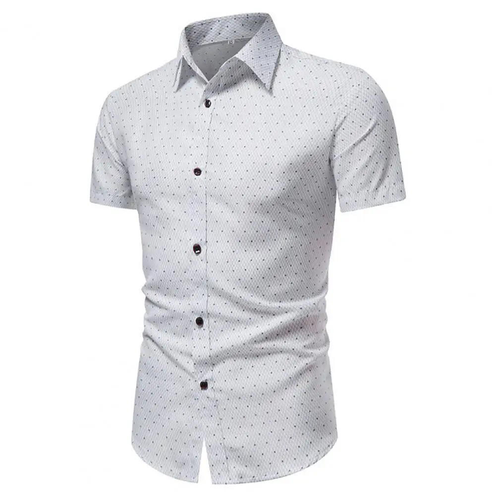 Camicia estiva per uomo camicie bianche Casual quotidiane camicetta sociale maschile Slim Fit a maniche corte abbottonata XL