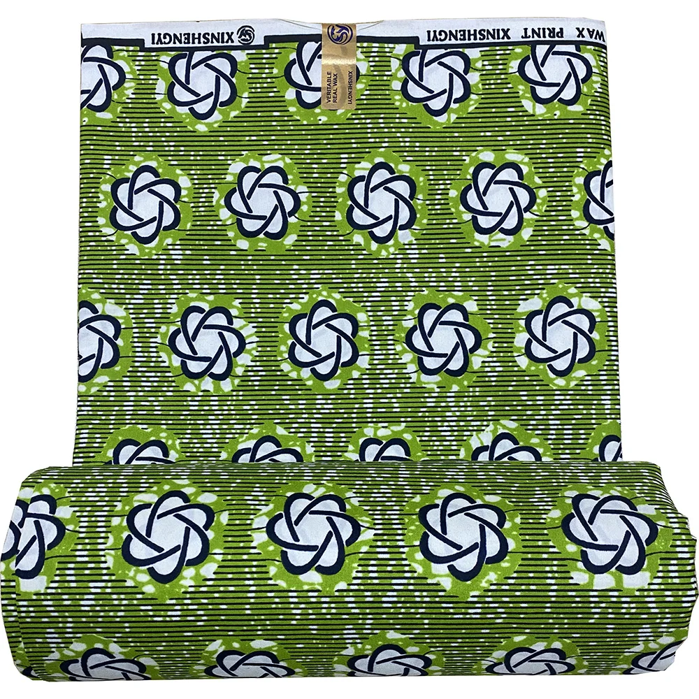 Tela duradera con estampado de cera holandesa para atuendo tradicional africano con 100% poliéster y varios patrones geométricos
