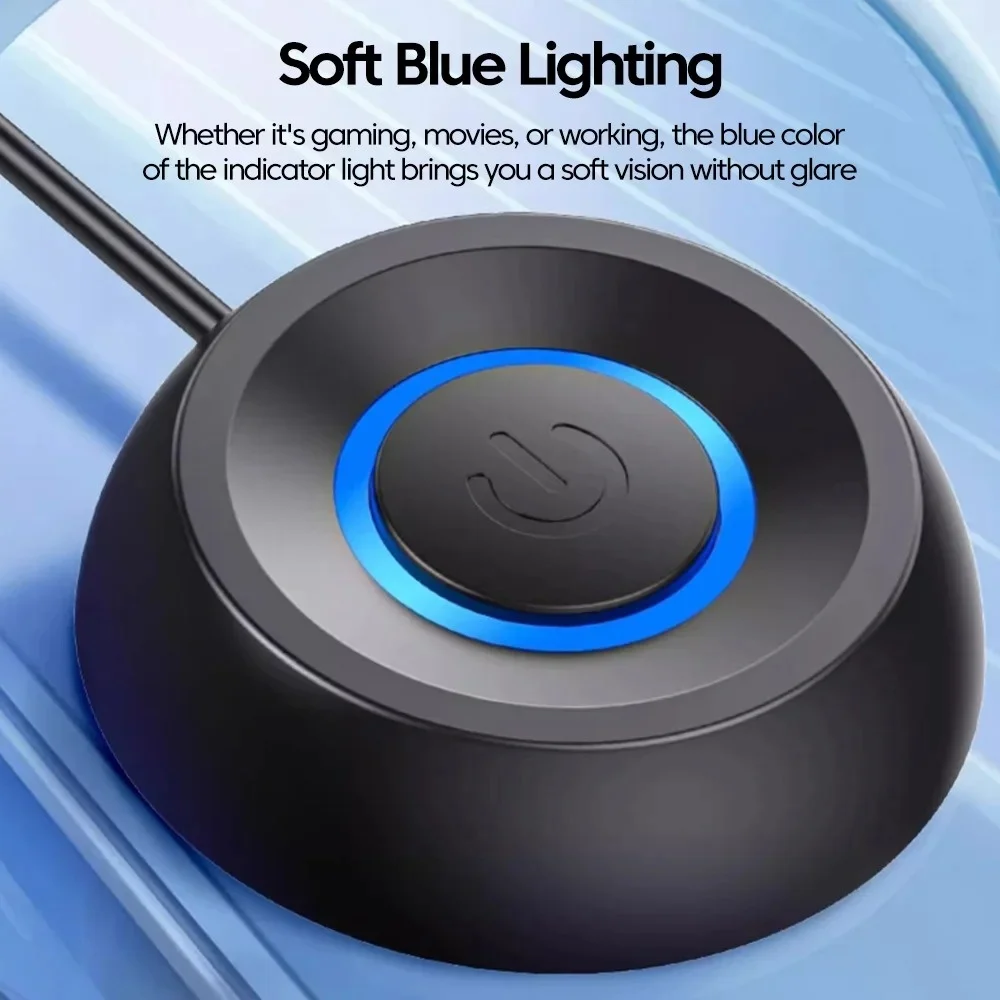 Computer Desktop External Switch Blue LED Light PC Motherboard External Start Power On/Off Button Extension Wire For Home Office